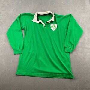 Vintage O'Neills Ireland Rugby Union Shirt Mens XL Green Acrylic Patch Logo